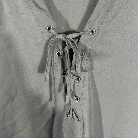 NEW Eloquii Sheer Lace Up Long Sleeve Top Size 16 - Picture 10 of 11